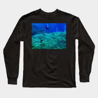 Coral reef and scuba diver Long Sleeve T-Shirt